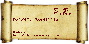 Polák Rozália névjegykártya
